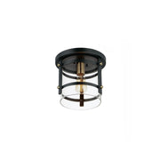 Maxim 2641BKAB Capitol 1 Light Flush Mount | Black / Antique Brass