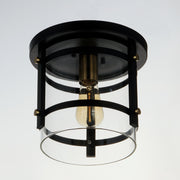 Maxim 2641BKAB Capitol 1 Light Flush Mount | Black / Antique Brass