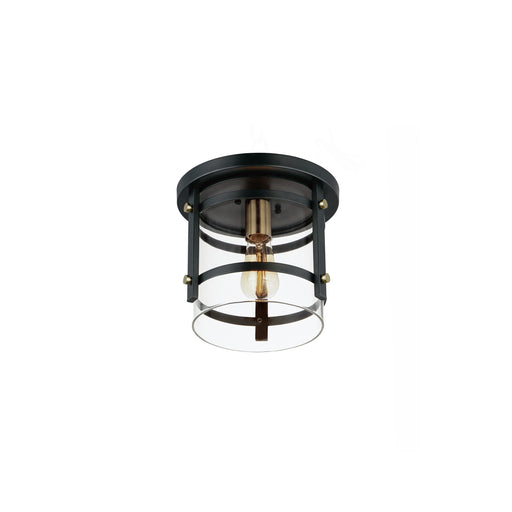 Maxim 2641BKAB Capitol 1 Light Flush Mount | Black / Antique Brass
