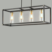 Maxim 2644BKAB Capitol 4 Light Linear Pendant | Black / Antique Brass
