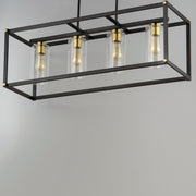 Maxim 2644BKAB Capitol 4 Light Linear Pendant | Black / Antique Brass