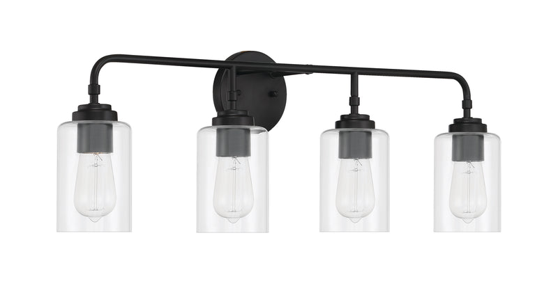 Craftmade 56004-FB Stowe 4 Light Bathroom Vanity Light -Flat Black