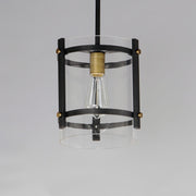 Maxim 2649BKAB Capitol 1 Light Pendant | Black / Antique Brass