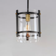 Maxim 2649BKAB Capitol 1 Light Pendant | Black / Antique Brass