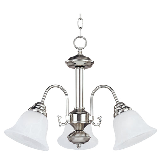 Maxim 2697MRSN Malaga 3 Light Chandelier | Satin Nickel