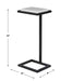 Riva Accent Table | Satin Black and White Marble Top (10 in. W x 23 in. H x 8 in. D)