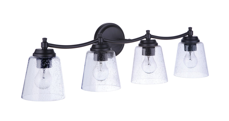 Craftmade 50204-FB Tyler 4 Light Vanity -Flat Black - ALCOVE LIGHTING