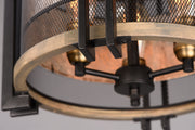 Maxim 27560BKBWAB Boundry 3 Light Flush Mount | Black / Barn Wood / Antique Brass