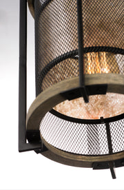Maxim 27563BKBWAB Boundry 1 Light Pendant | Black / Barn Wood / Antique Brass