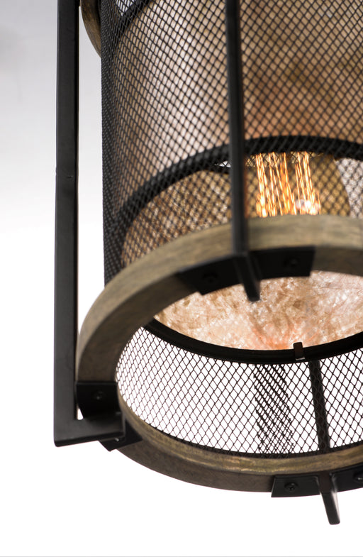 Maxim 27563BKBWAB Boundry 1 Light Pendant | Black / Barn Wood / Antique Brass