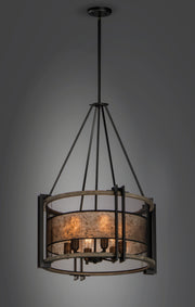 Maxim 27565BKBWAB Boundry 6 Light Chandelier | Black / Barn Wood / Antique Brass