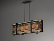 Maxim 27567BKBWAB Boundry 5 Light Linear Pendant | Black / Barn Wood / Antique Brass