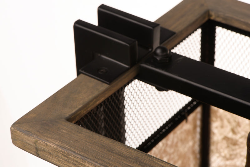 Maxim 27567BKBWAB Boundry 5 Light Linear Pendant | Black / Barn Wood / Antique Brass