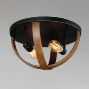 Maxim 27570APBK Compass 2 Light Flush Mount | Antique Pecan / Black