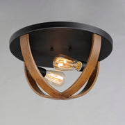 Maxim 27570APBK Compass 2 Light Flush Mount | Antique Pecan / Black