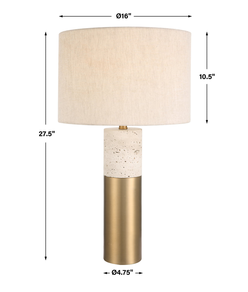 Uttermost Gravitas Elegant Brass & Stone Lamp - ALCOVE LIGHTING