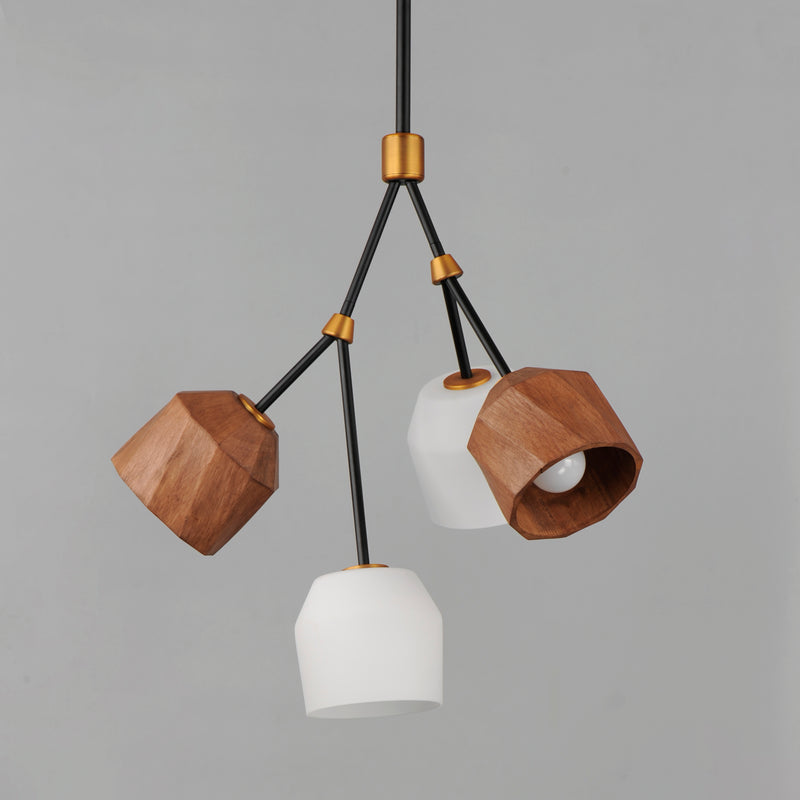 Maxim 28274DBZAB Akimbo 4 Light Pendant W LED Bulbs | Dark Bronze/Antique Brass