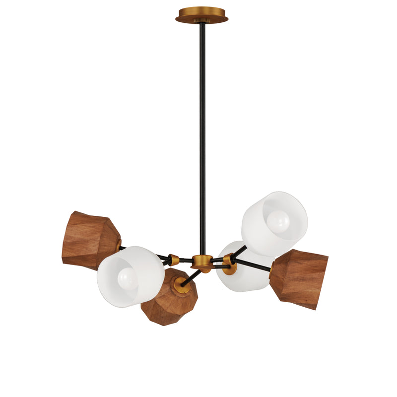 Maxim 28276DBZAB Akimbo 6 Light Pendant W LED Bulbs | Dark Bronze/Antique Brass