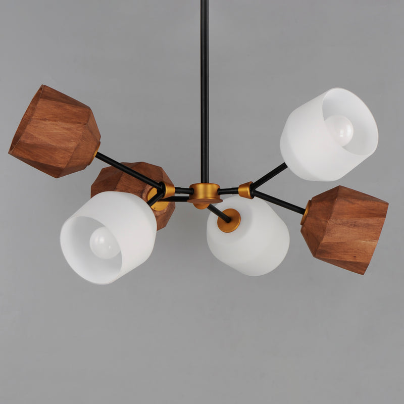 Maxim 28276DBZAB Akimbo 6 Light Pendant W LED Bulbs | Dark Bronze/Antique Brass
