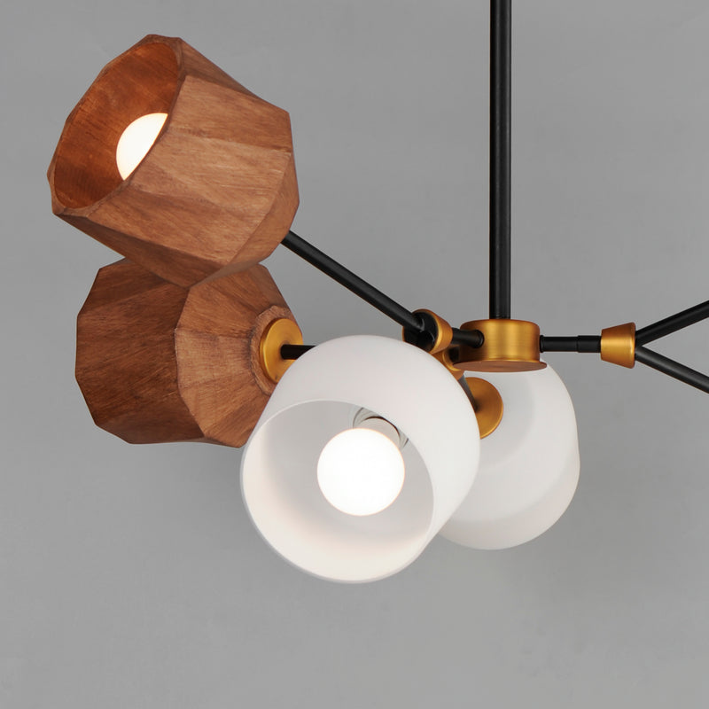Maxim 28276DBZAB Akimbo 6 Light Pendant W LED Bulbs | Dark Bronze/Antique Brass