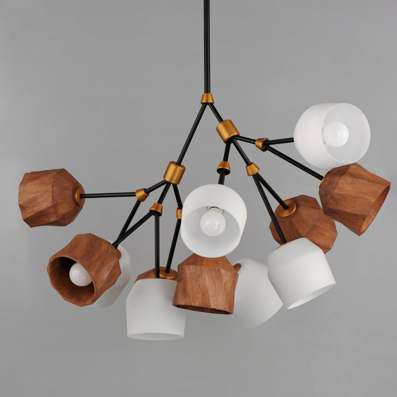Maxim 28278DBZAB Akimbo 12 Light Pendant W LED Bulbs | Dark Bronze/Antique Brass