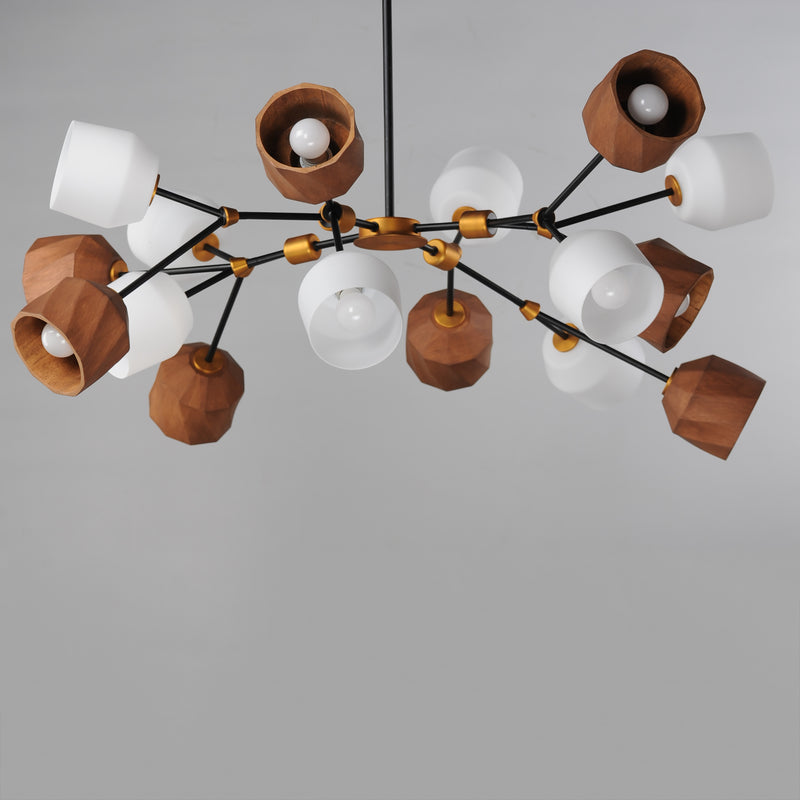 Maxim 28279DBZAB Akimbo 16 Light Pendant w LED Bulbs | Dark Bronze/Antique Brass