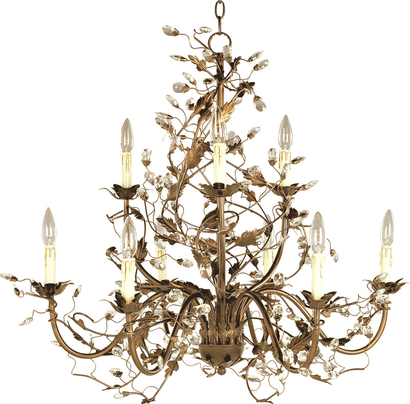 Maxim 2852EG Elegante 9 Light Chandelier | Etruscan Gold