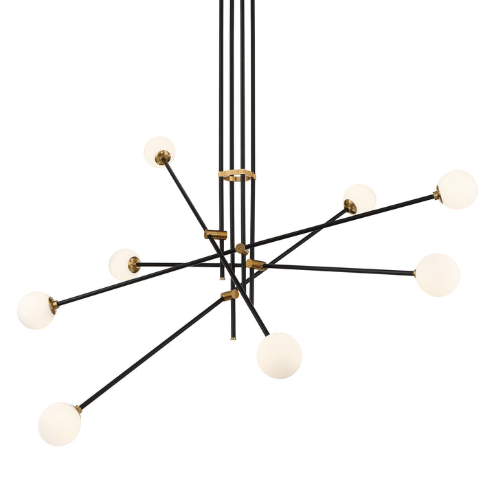 George Kovacs P8152-681 Cosmet 8 Light Pendant Light -Coal and Aged Brass