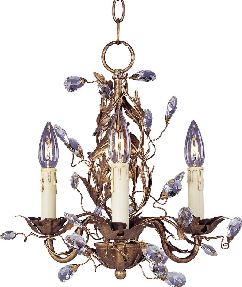 Maxim 2855EG Elegante 3 Light Chandelier | Etruscan Gold