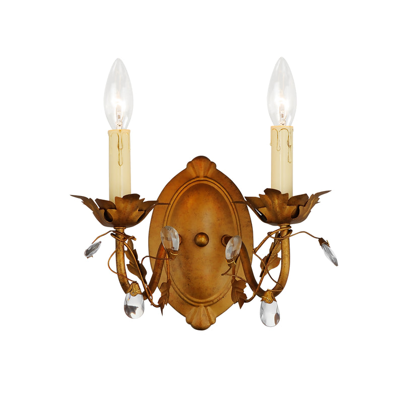Maxim 2857EG Elegante 2 Light Wall Sconce | Etruscan Gold