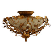 Maxim 2859EG Elegante 3 Light Semi Flush Mount | Etruscan Gold