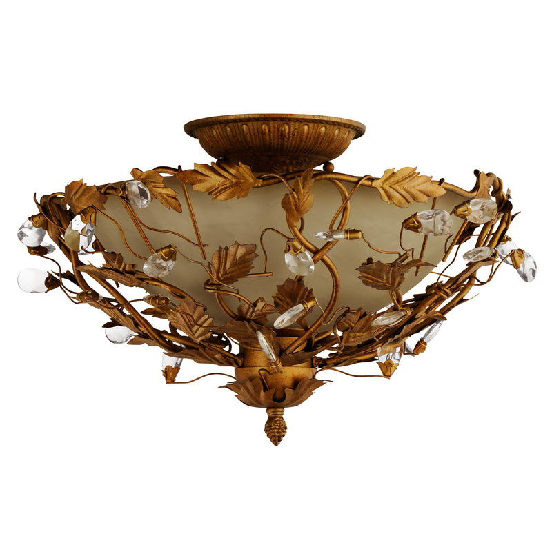 Maxim 2859EG Elegante 3 Light Semi Flush Mount | Etruscan Gold