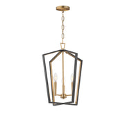 Maxim 28613BKNAB Melrose 3 Light Pendant | Black / Natural Aged Brass