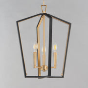 Maxim 28613BKNAB Melrose 3 Light Pendant | Black / Natural Aged Brass