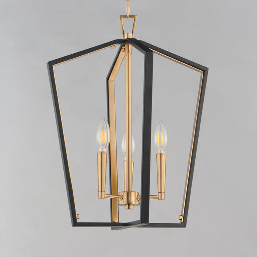 Maxim 28613BKNAB Melrose 3 Light Pendant | Black / Natural Aged Brass