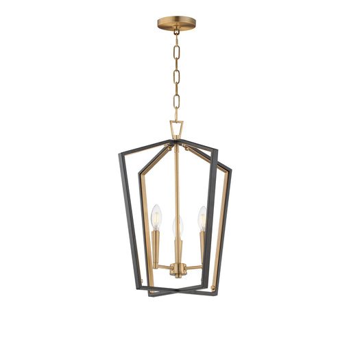 Maxim 28613BKNAB Melrose 3 Light Pendant | Black / Natural Aged Brass
