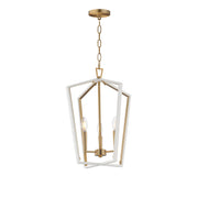 Maxim 28613WTNAB Melrose 3 Light Pendant | White/Natural Aged Brass