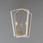 Maxim 28613WTNAB Melrose 3 Light Pendant | White/Natural Aged Brass