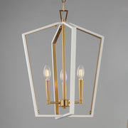 Maxim 28613WTNAB Melrose 3 Light Pendant | White/Natural Aged Brass