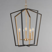 Maxim 28615BKNAB Melrose 5 Light Pendant | Black / Natural Aged Brass