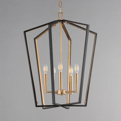 Maxim 28615BKNAB Melrose 5 Light Pendant | Black / Natural Aged Brass