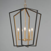 Maxim 28615BKNAB Melrose 5 Light Pendant | Black / Natural Aged Brass
