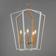 Maxim 28615WTNAB Melrose 5 Light Pendant | White/Natural Aged Brass