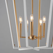 Maxim 28615WTNAB Melrose 5 Light Pendant | White/Natural Aged Brass