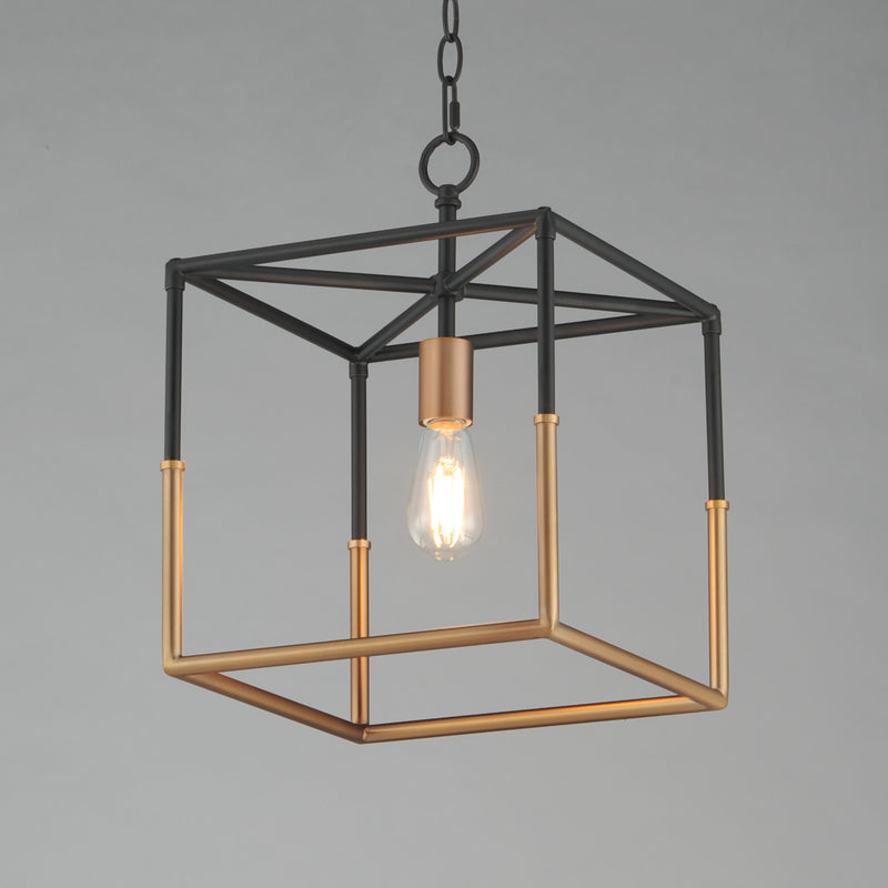 Maxim 28621BKWBR Soho 1 Light Pendant | Black/Weathered Brass