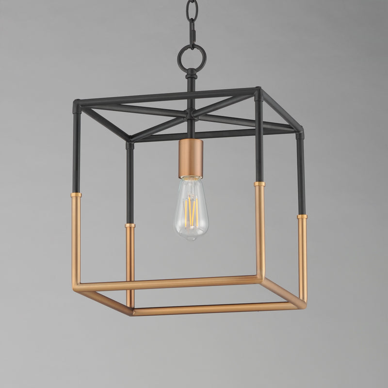 Maxim 28621BKWBR Soho 1 Light Pendant | Black/Weathered Brass