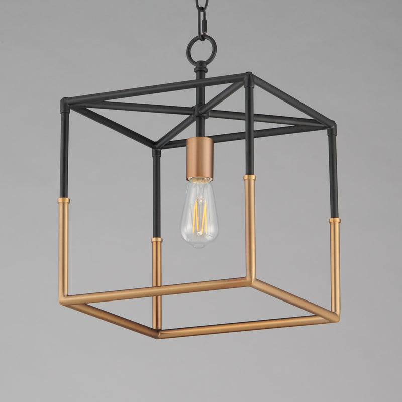 Maxim 28621BKWBR Soho 1 Light Pendant | Black/Weathered Brass