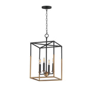 Maxim 28624BKWBR Soho 4 Light Pendant | Black/Weathered Brass