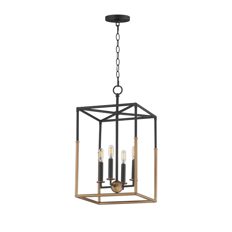 Maxim 28624BKWBR Soho 4 Light Pendant | Black/Weathered Brass