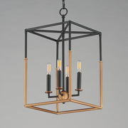 Maxim 28624BKWBR Soho 4 Light Pendant | Black/Weathered Brass